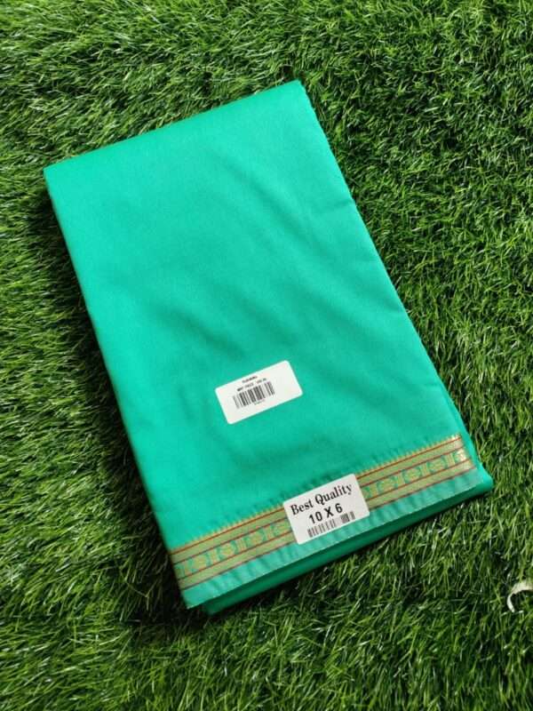 1 Inch Border Polister Silk Dhoti Set