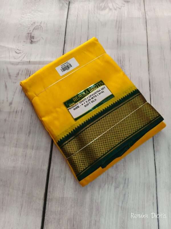 3 Inch Border  Silk Dhoti Set 9+5 (Special Quality)